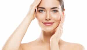 Woman's face with healthy skin from a Stem Cell Facial in Chicago, IL