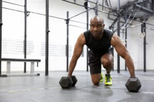 Athlete working out in the gym, in need of IV Therapy in Chicago, IL